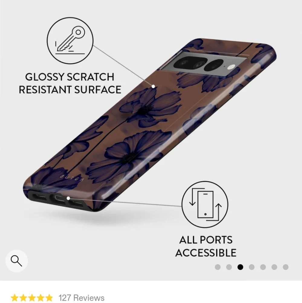 Velvet Night - Google Pixel 7pro Case (Floral Brown and Purple Phone Case)